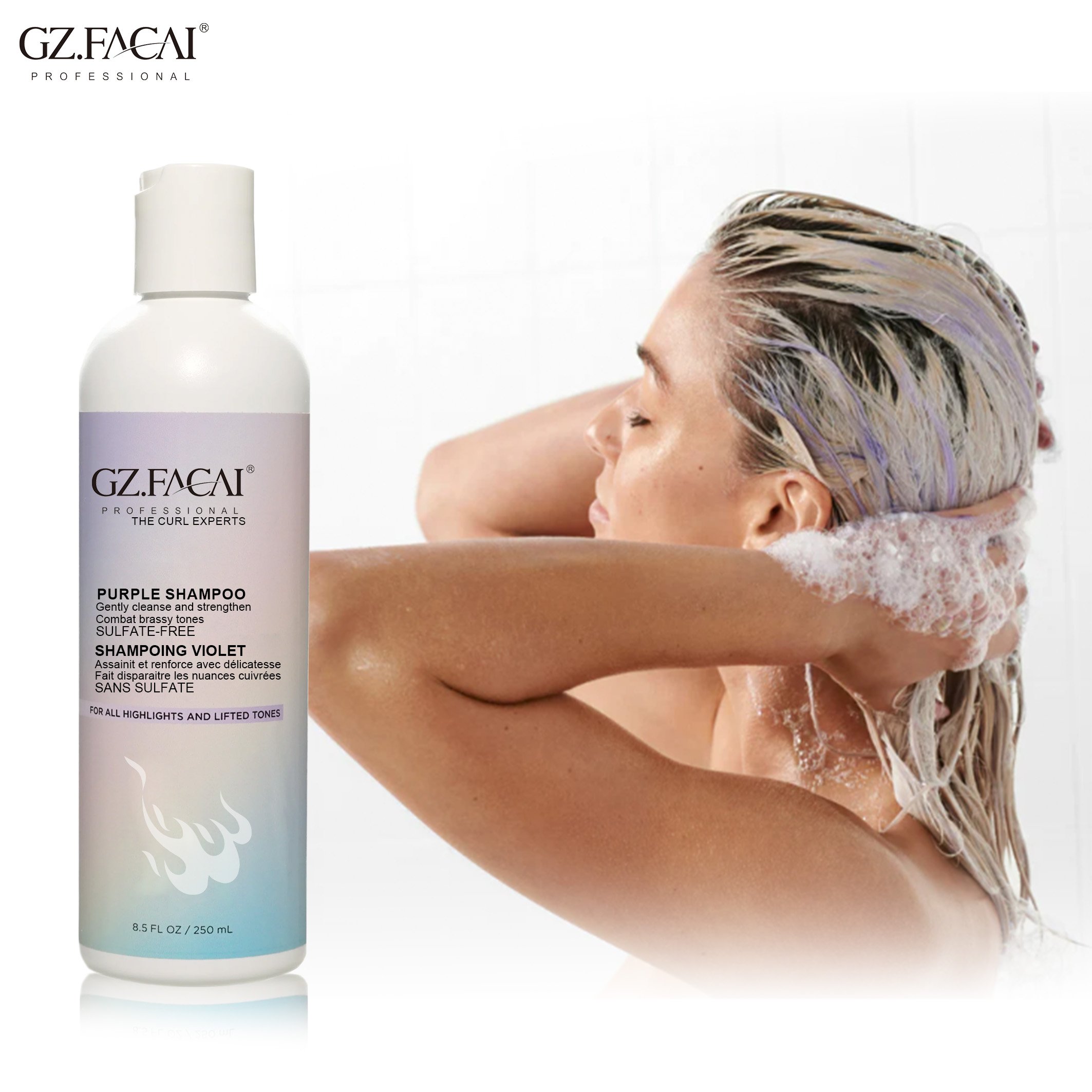Salon Professional Use Sulfate Free Purple Shampoo For Blonde Hair Color Protecting Remove Yellow Anti Brass Purple Shampoo
