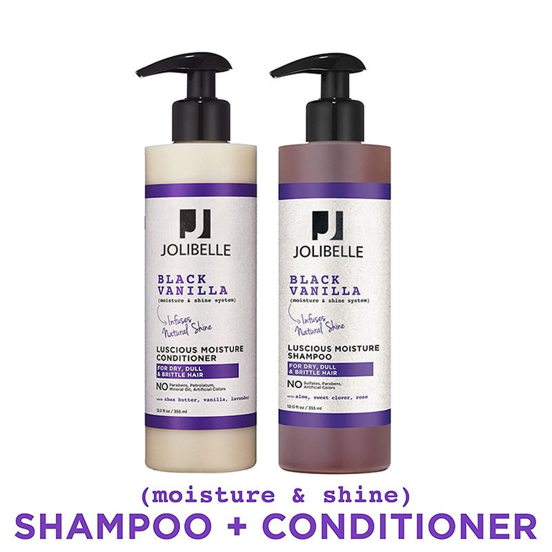 Private Label Natural Black Vanilla Moisturizing Shinning Hair Growth Shampoo And Conditioner Set