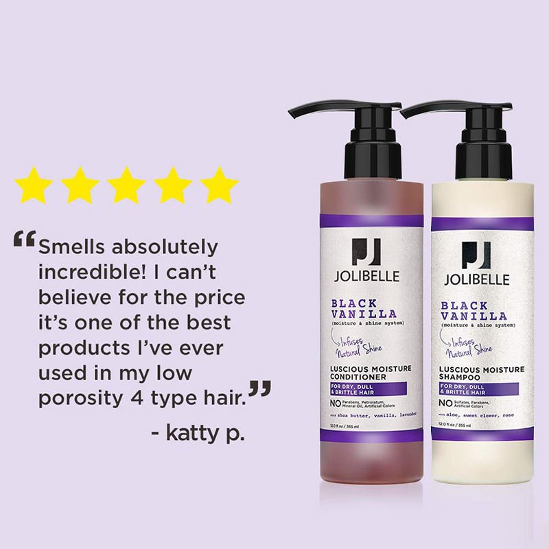 Private Label Natural Black Vanilla Moisturizing Shinning Hair Growth Shampoo And Conditioner Set