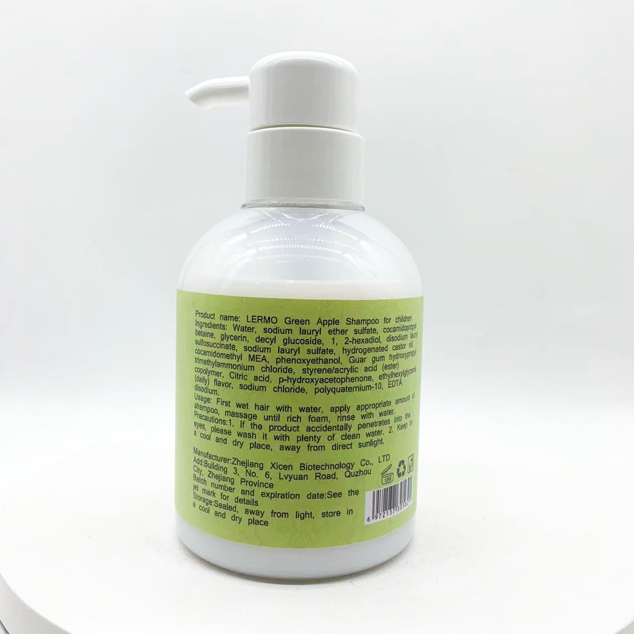 Private Label LERMO 500ml green apple children shampoo anti -frizz smoothing hair shampoo Mild no irritation kids shampoo
