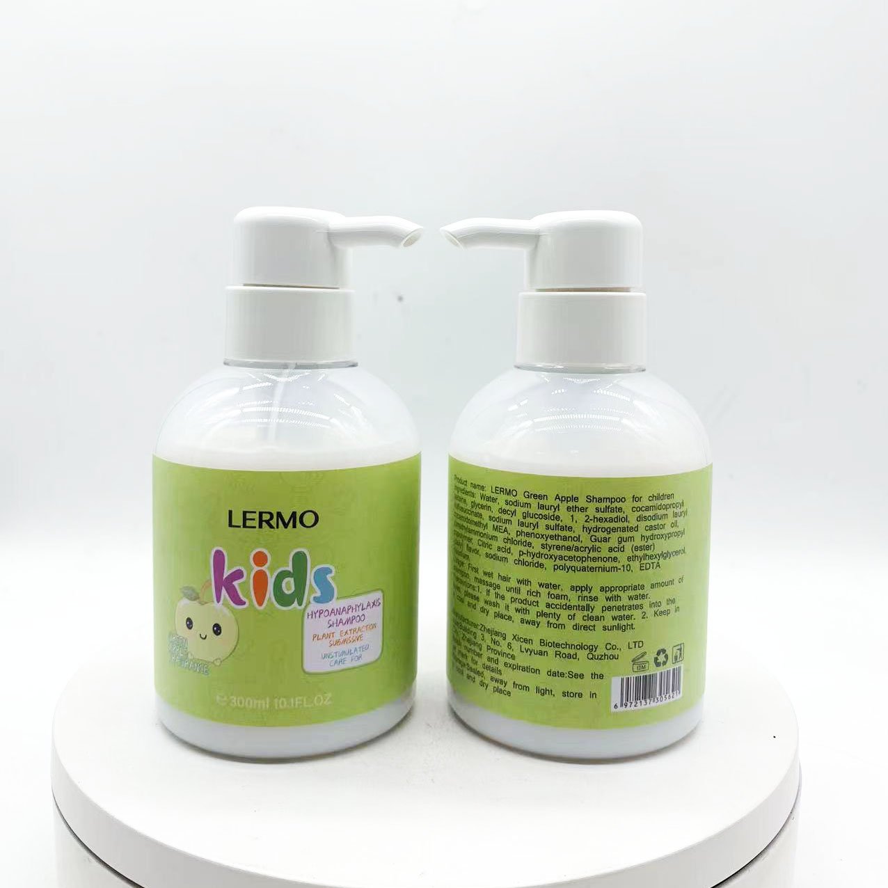 Private Label LERMO 500ml green apple children shampoo anti -frizz smoothing hair shampoo Mild no irritation kids shampoo