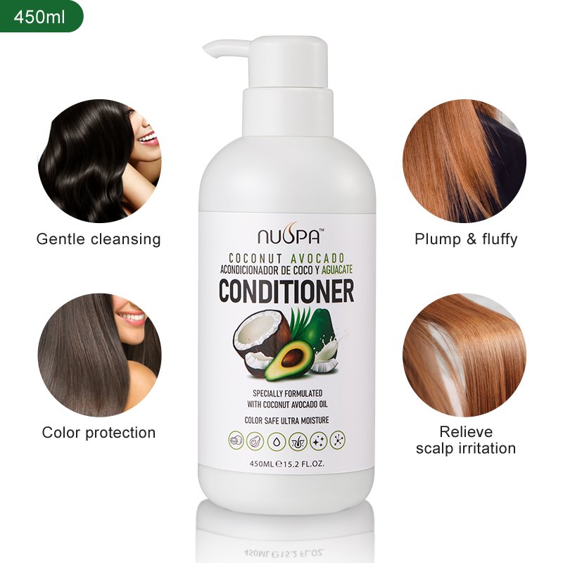 NUSPA Sulfate Free Hair Care Products Organic Coconut Avocado Oil Shampoo And Conditioner