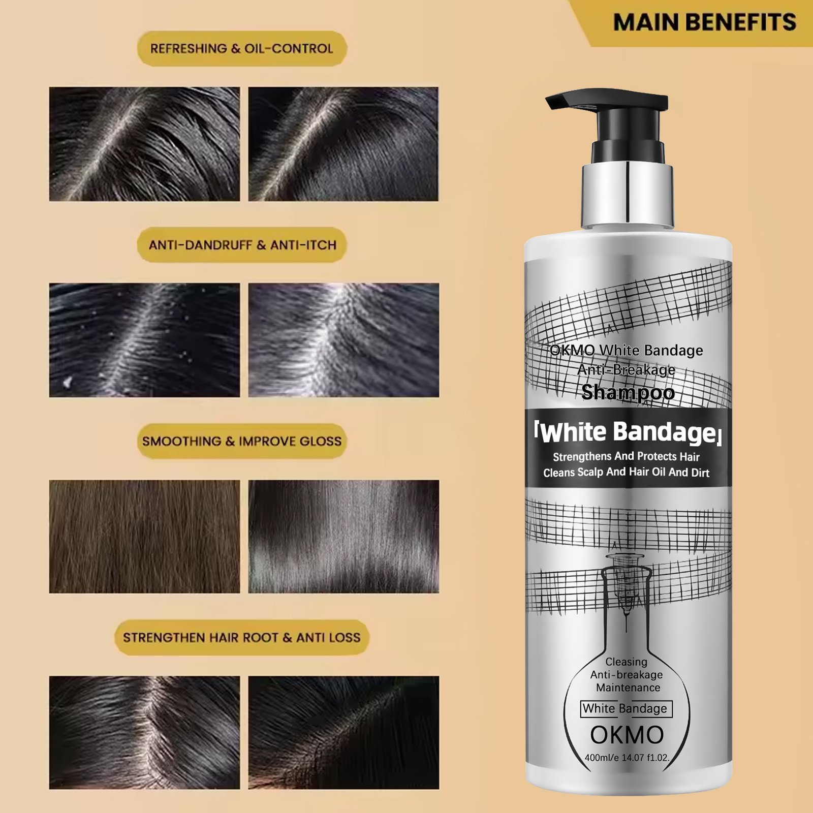 Organic Repair restore smoothing strengthen hair Nourishing Moisturizing Anti Breakage Shampoo sulphate free hair shampoo