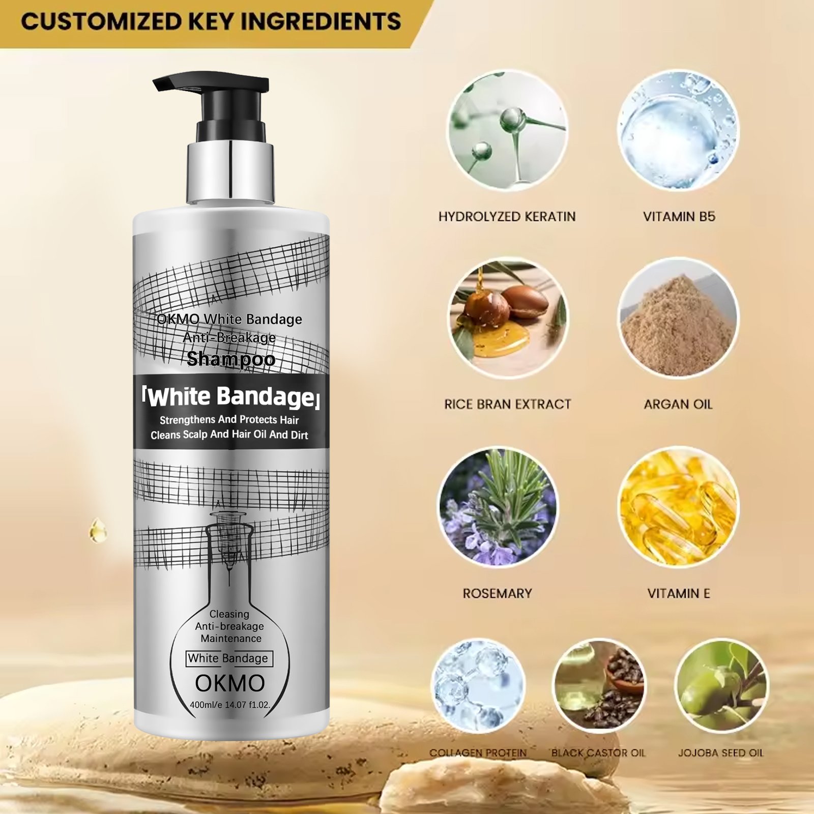 Organic Repair restore smoothing strengthen hair Nourishing Moisturizing Anti Breakage Shampoo sulphate free hair shampoo