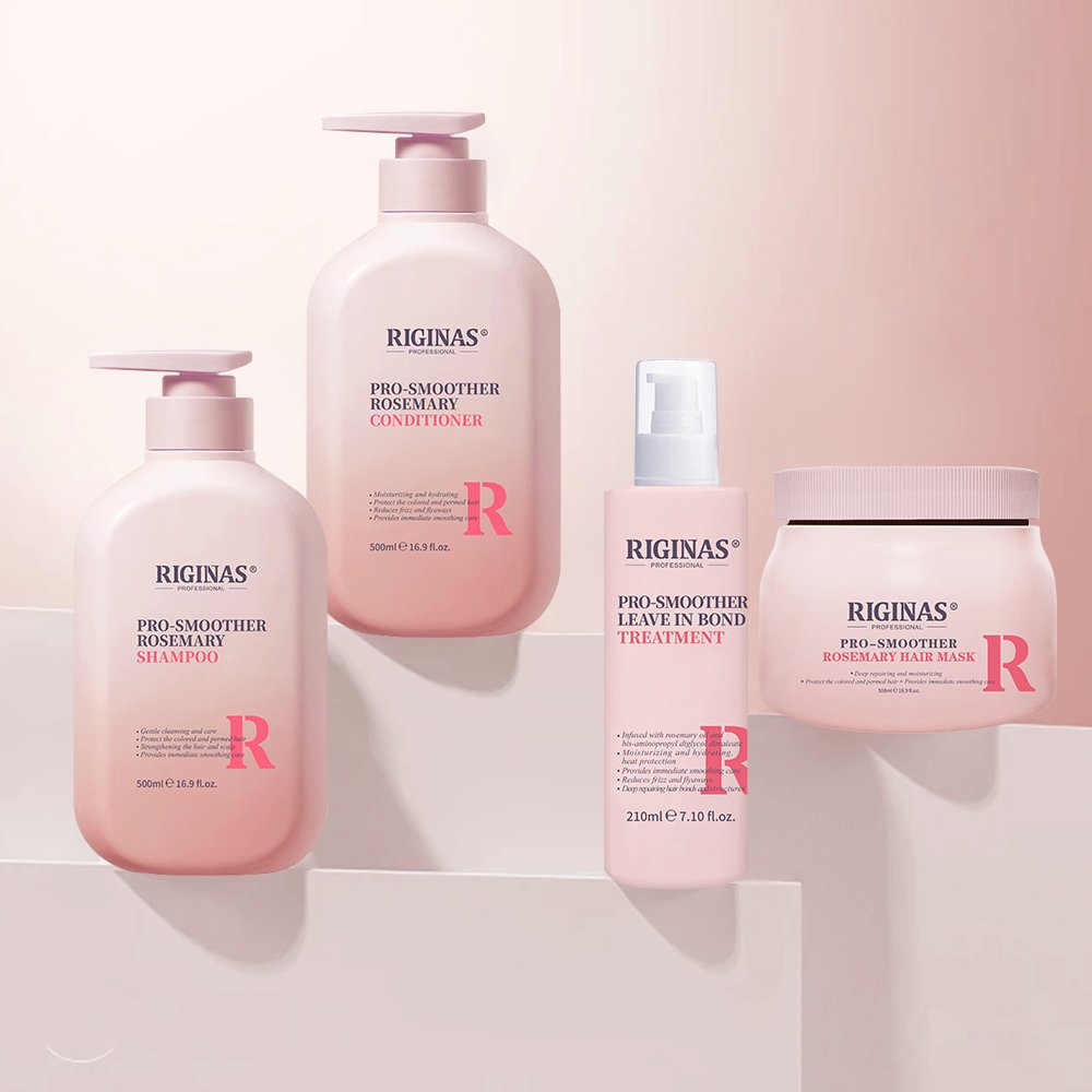 Riginas Private Label Pro-Smoother Rosemary Shampoo and conditioner Helps Strengthen Hair Care Set