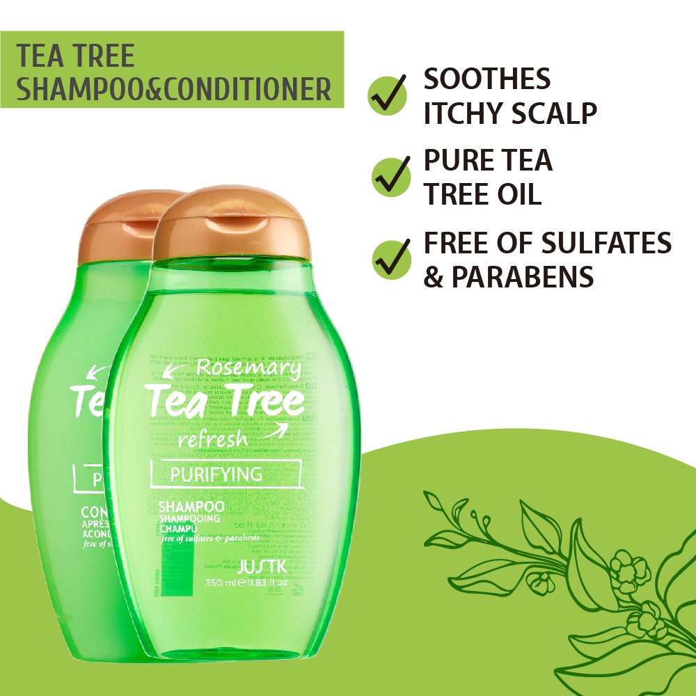 Daily Haircare Natural Shampoos Tea Tree Oil & Rosemary Mint Hair Care Product Set Anti Itching Vegan Anti Dandruff Hair Shampoo
