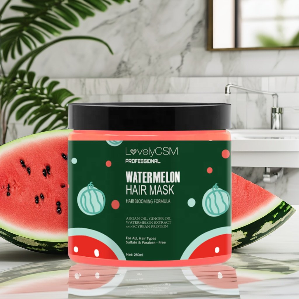 Wholesale Smoothing Anti-Frizz Watermelon Tea Tree Shampoo Natural Fruit Anti-Hair Fall Dandruff Repair Nourishing Hair Mask