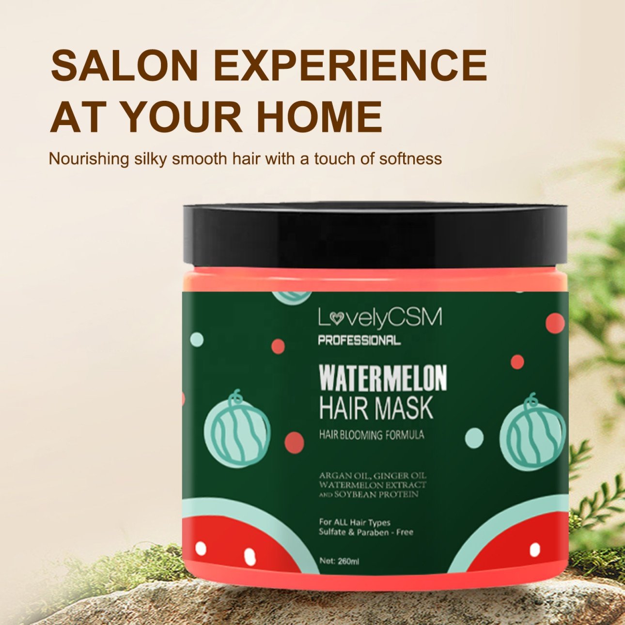Wholesale Smoothing Anti-Frizz Watermelon Tea Tree Shampoo Natural Fruit Anti-Hair Fall Dandruff Repair Nourishing Hair Mask