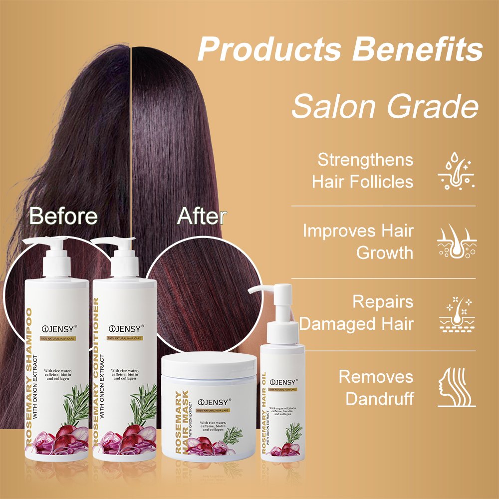 Private label hair care factory rosemary onino biotion hair growth shampoo and conditioner rice water keratin organic hair oil