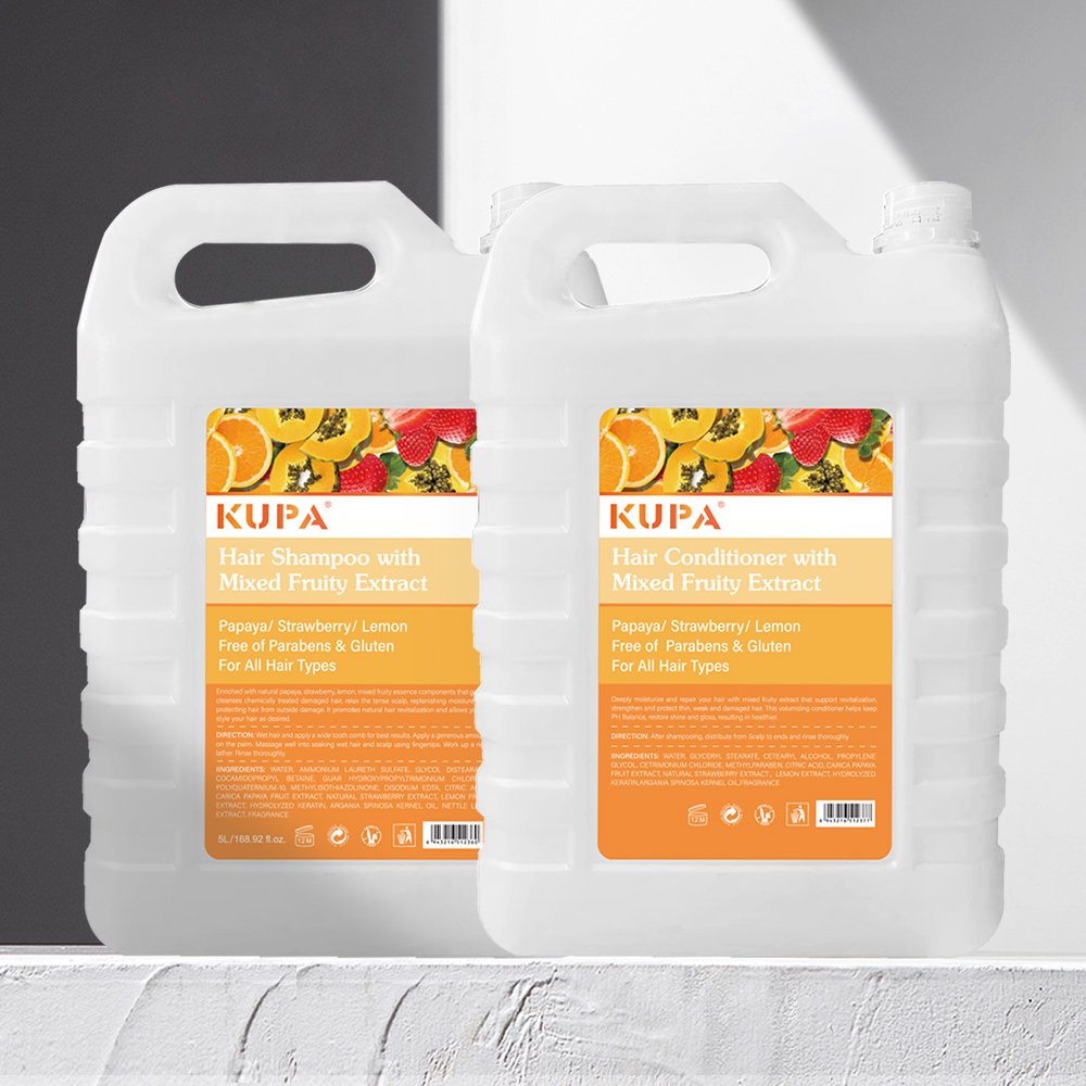5L Kupa Mixed Fruity Cleanses Scalp Hair Care Shampoo And Restore Healthy Looking Hydrating Hair Conditioner
