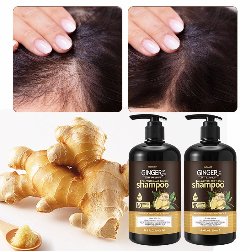 Customized Private Label Hair Care Set Ginger Tea Tree Oil Hair Growth Shampoo And Conditioner