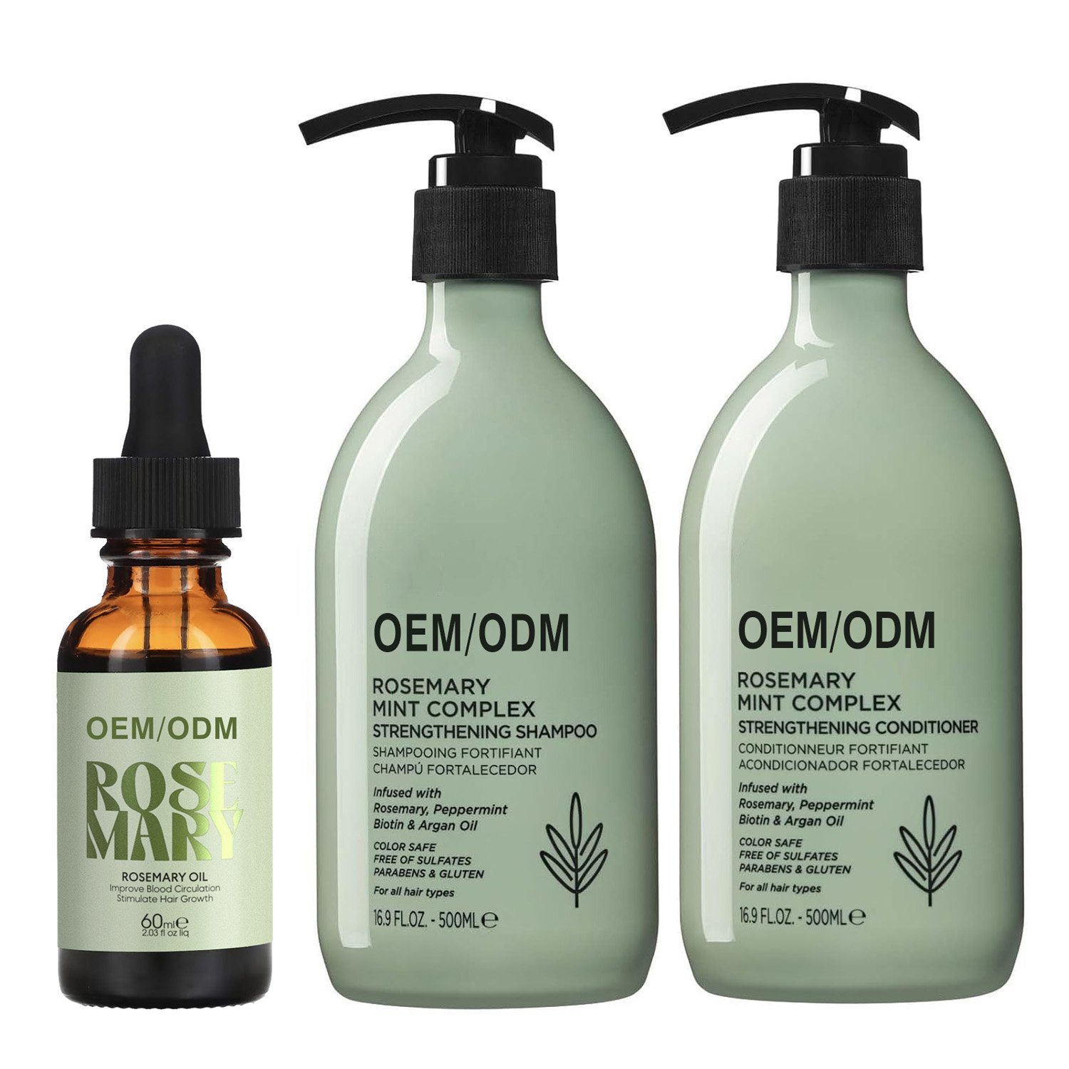 OEM ODM factory price organic and natural formula hair biotin rosemary oil shampoo and conditioner