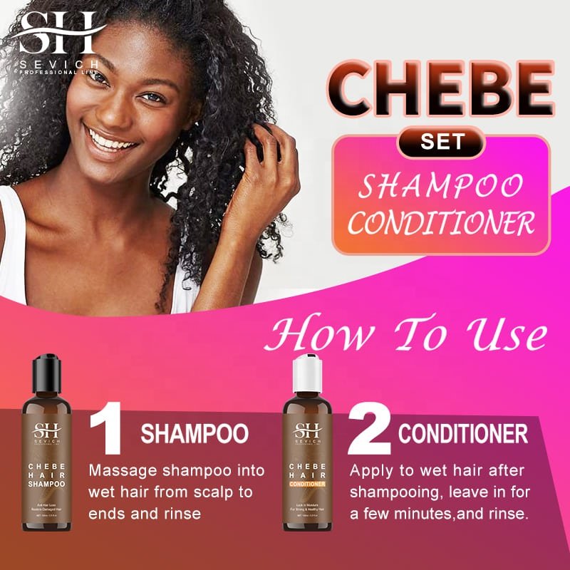 New Private Label Nourishing Anti Hair Loss Organic Chebe Shampoo And Conditioner For Hair Care