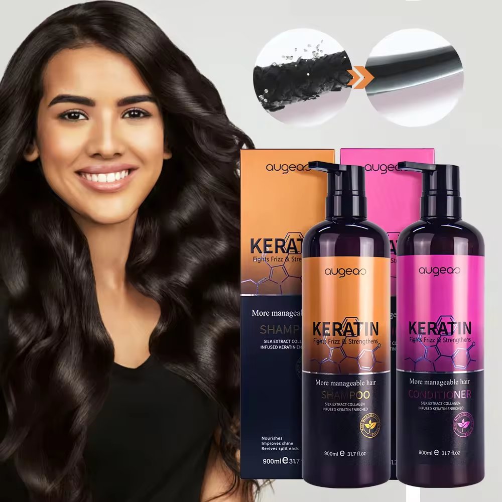 Hot selling factory wholesale hair care natural best keratin care set private label hair shampoo and conditioner