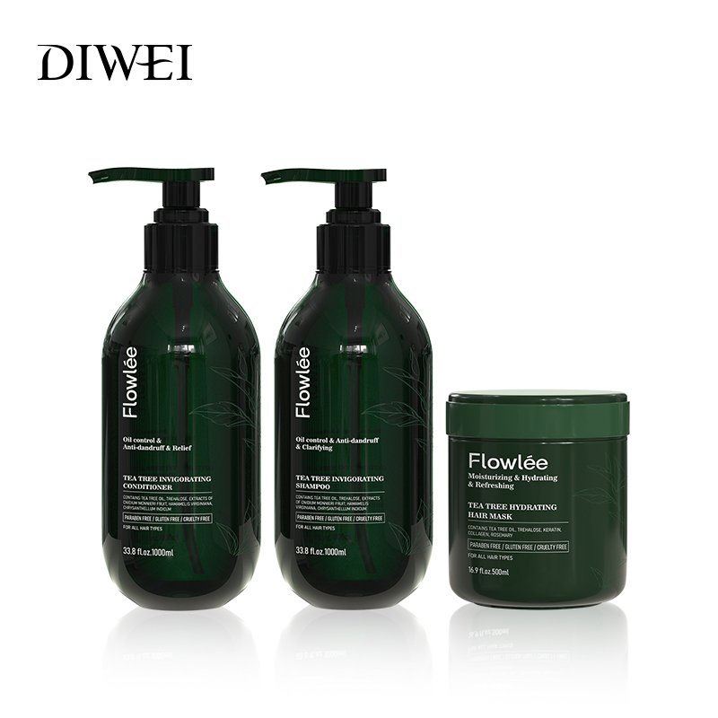 DIWEI 100% Pure Natural Custom Private Label Fast Hair Growth Anti-Dandruff Organic Tea Tree Oil Shampoo And Conditioner Set