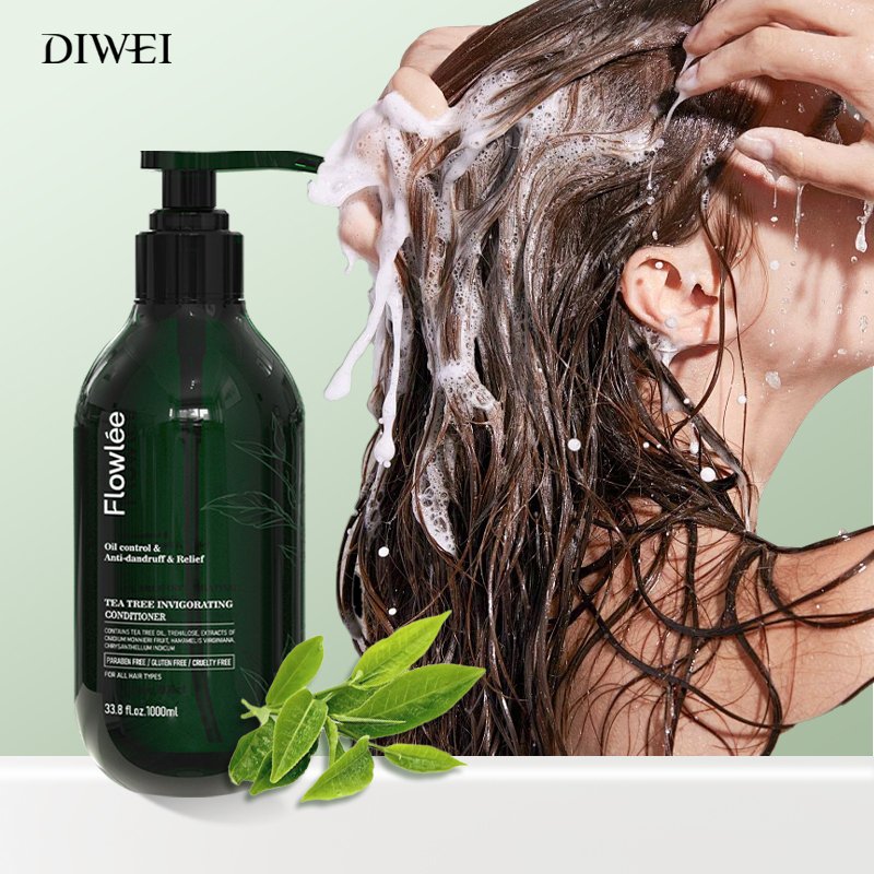 DIWEI 100% Pure Natural Custom Private Label Fast Hair Growth Anti-Dandruff Organic Tea Tree Oil Shampoo And Conditioner Set