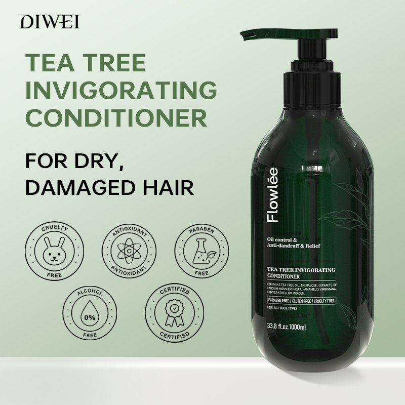 DIWEI 100% Pure Natural Custom Private Label Fast Hair Growth Anti-Dandruff Organic Tea Tree Oil Shampoo And Conditioner Set
