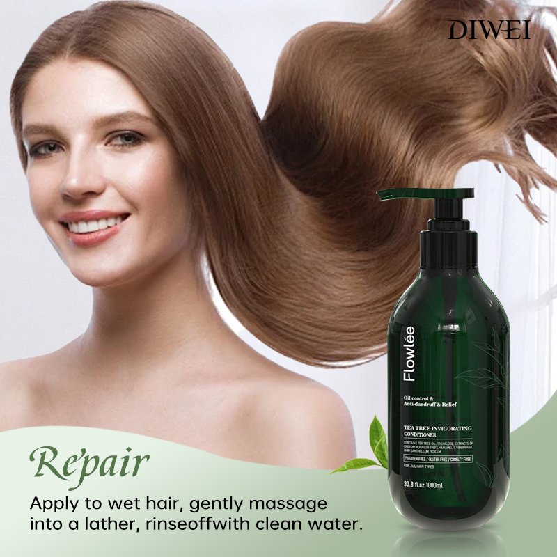 DIWEI 100% Pure Natural Custom Private Label Fast Hair Growth Anti-Dandruff Organic Tea Tree Oil Shampoo And Conditioner Set
