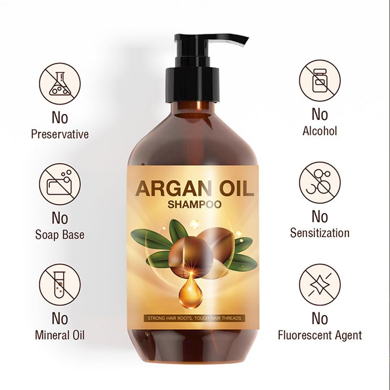 Natural collagen shampoo anti-hair loss smooth moisturizing growth Morocco nut oil growth shampoo conditioner set