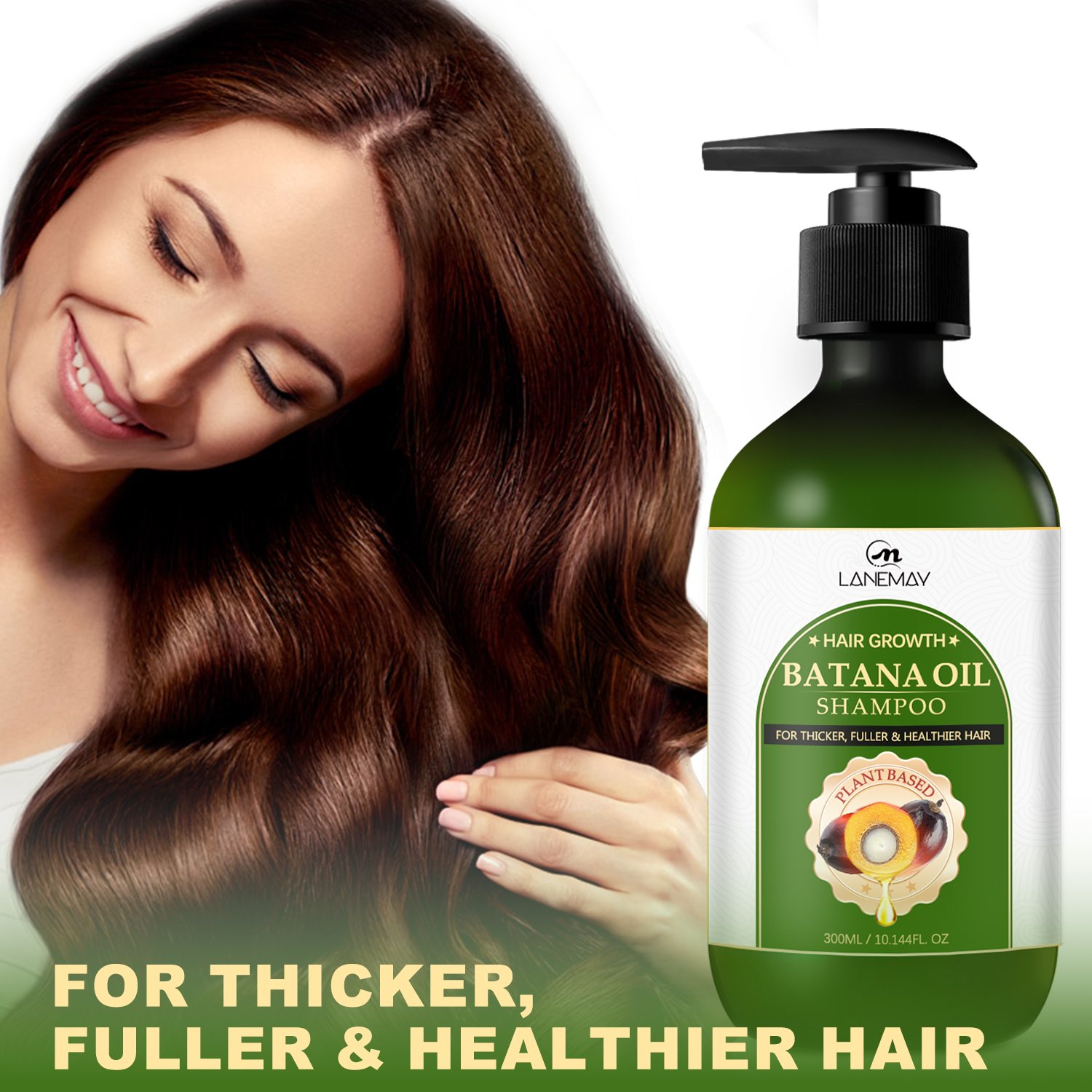 Batana Oil Shampoo for Hair Growth - Repairs Damaged Hair & Reduces Hair Loss, Deep Moisturizing Scalp and Hair for Men & Women