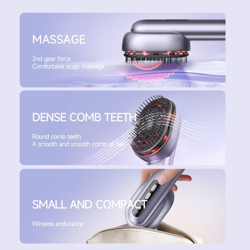 New Arrived Atomized Essential Oil Massage Comb Red Light Phototherapy Hair Growth Brush Scalp Vibration Massager For Head Hair