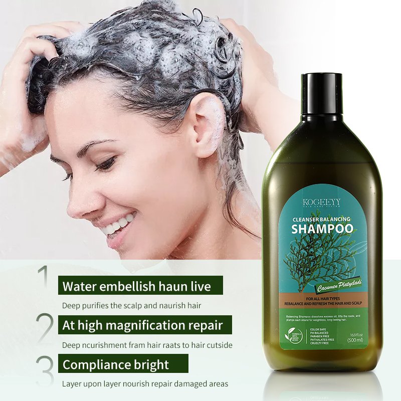 KOGEEYY Orgaic Platycladus Orientalis Leaf Extract Shampoo Nourishing Hair Care Smoothing Moisturizing Tee Tree Oil Shampoo