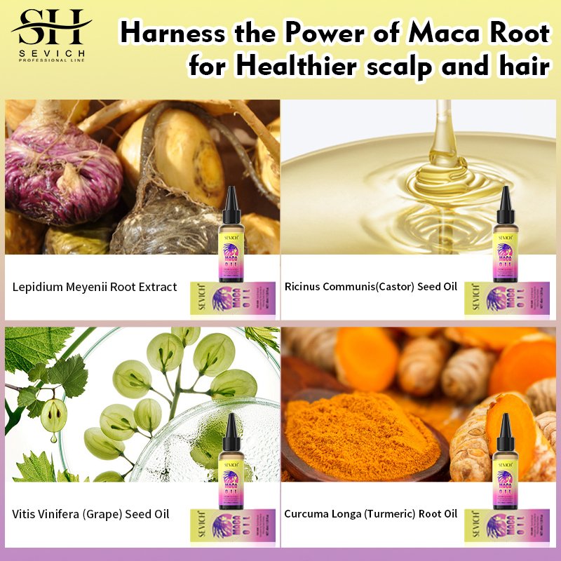 Hair Loss Treatment 100% Maca Powder Hair Growth Shampoo Conditioner Hair Regrowth Serum Oil Kit For Women