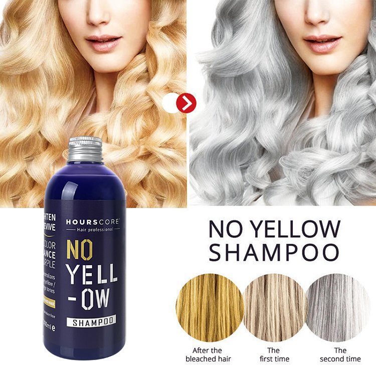 Professional Yellow Remove Color Lock Protecting Repairing 300Ml Salon Hair Dye Purple Shampoo For Blonde Bleached
