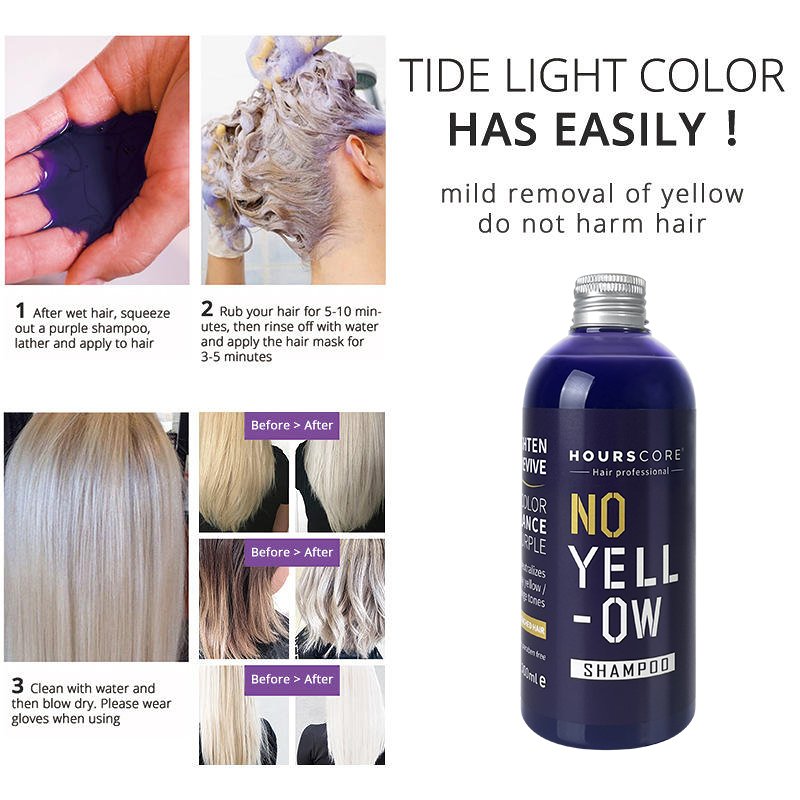Professional Yellow Remove Color Lock Protecting Repairing 300Ml Salon Hair Dye Purple Shampoo For Blonde Bleached