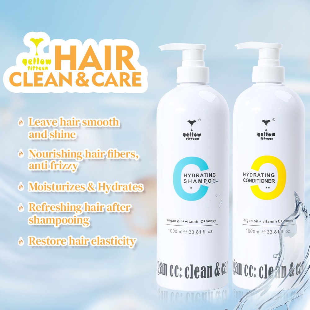 Custom Hair Care Products Organic Argan Oil Moisturizing Shampoo and Conditioner Private Label Vitamin C Nourish Shampoo