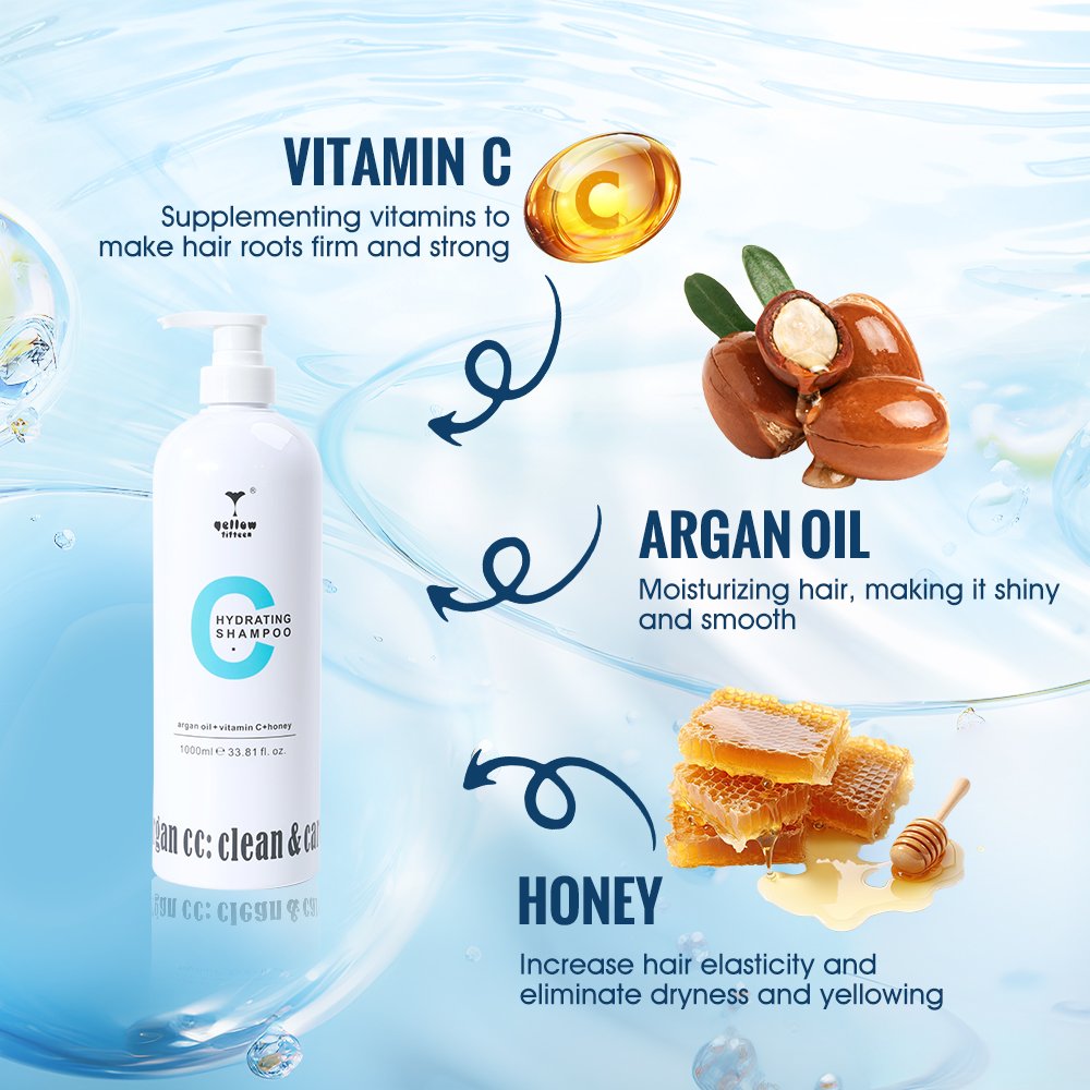 Custom Hair Care Products Organic Argan Oil Moisturizing Shampoo and Conditioner Private Label Vitamin C Nourish Shampoo