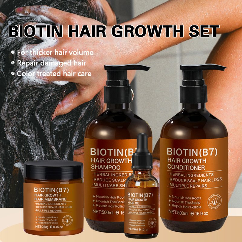 500ml Biotin Shampoo and Conditioner Set Sulfate Free Organic Formula Nourishing Strengthening Promotes Growth Fixes Hair