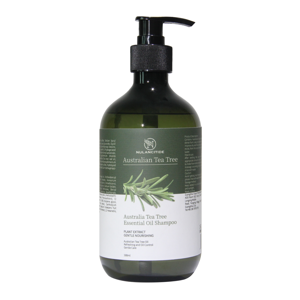 Tea Tree Oil Control Shampoo Hair Care Products Hair Loss Rosemary Organic Ginger Mint Oil Hair Growth Shampoo For Men And Women