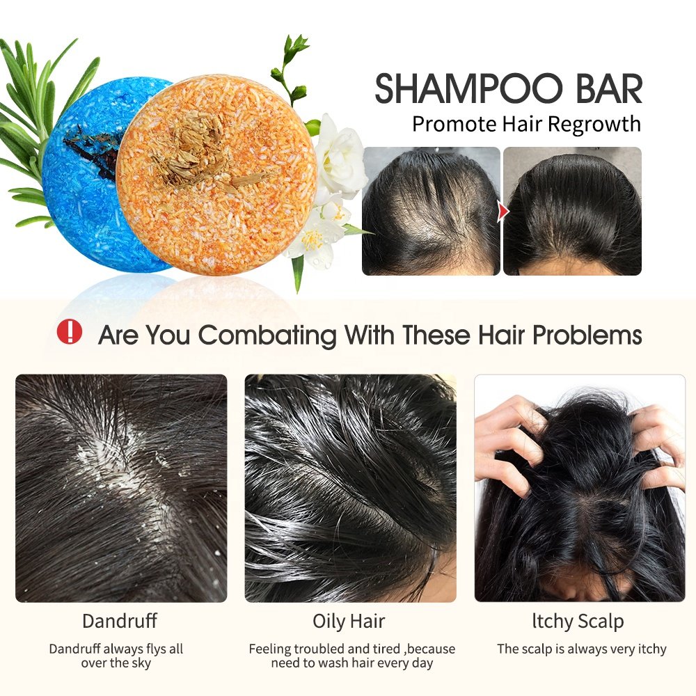 Clean Smooth Hair Sulfate Free Jasmine Organic Solid Shampoo Bar Rosemary Hair Soap