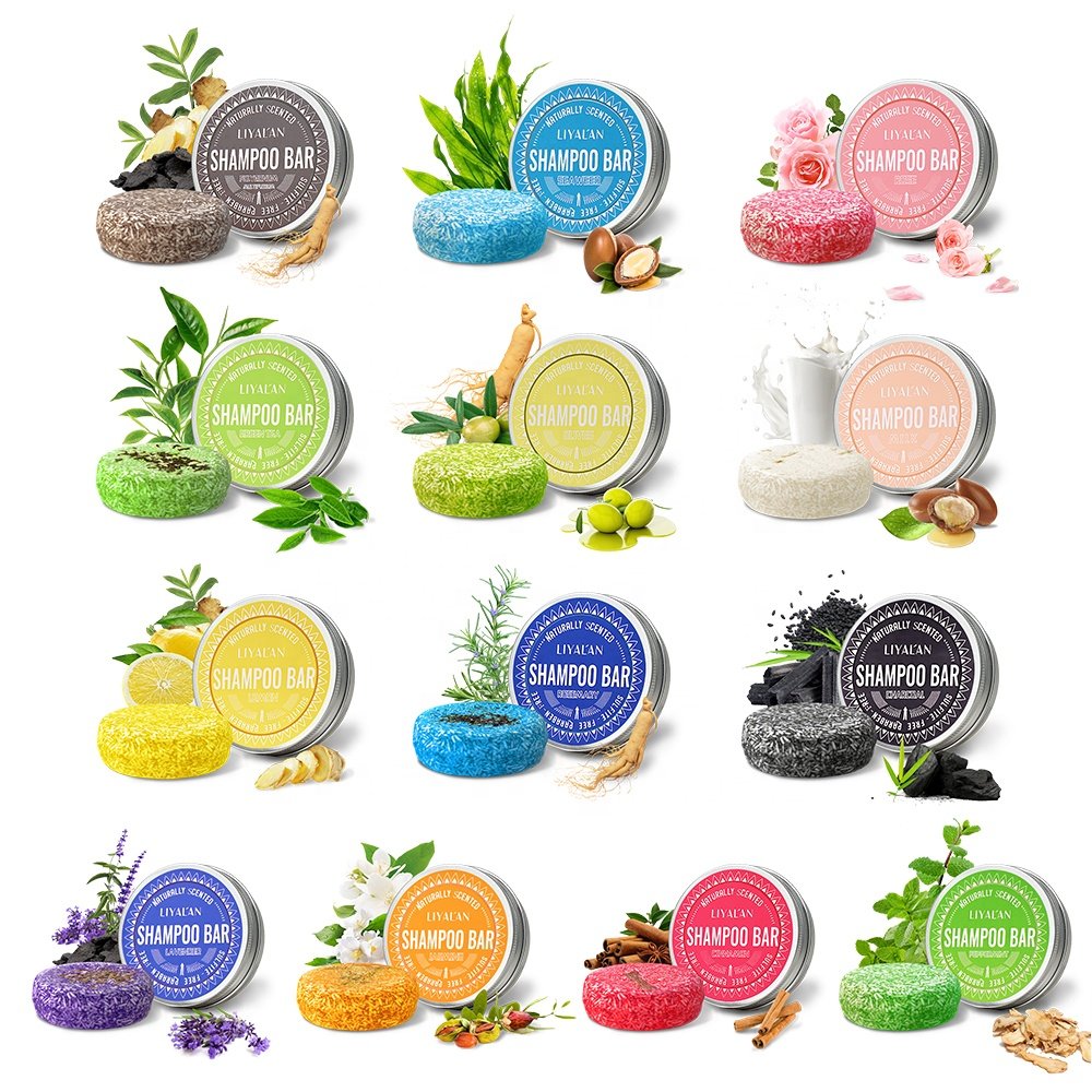 Clean Smooth Hair Sulfate Free Jasmine Organic Solid Shampoo Bar Rosemary Hair Soap
