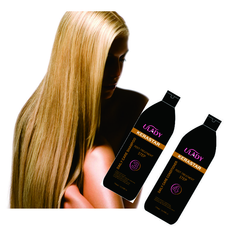 home use after brazilian keraitn treatment care shampoo and conditioner with Hydrolyzed Keratin