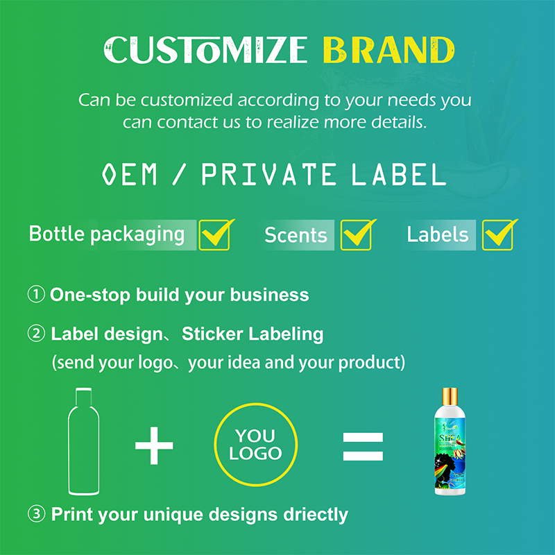 OEM Custom Logo Bottle Leaves Hair Soft and Hydrated Organic Shea Butter Castor Oil Hair Shampoo Wholesale