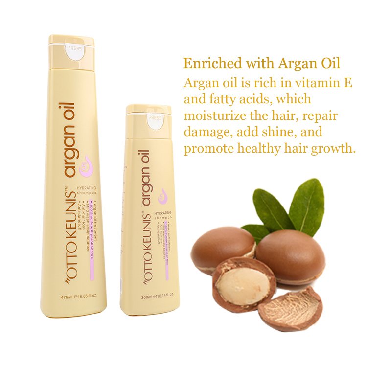 Make own logo natural straightening smooth soft sulfate free argan oil shampoo