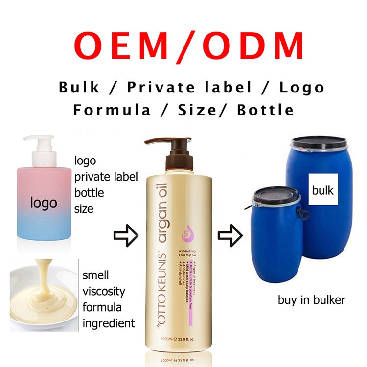 Make own logo natural straightening smooth soft sulfate free argan oil shampoo