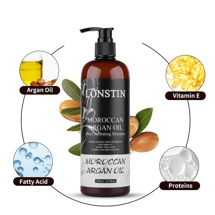 Private Label Herbal Hair Care Products Collagen Organic Repairing Argan Oil Shampoo and Conditioner Set For Curly Frizzy Hair