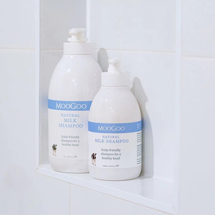 Moogoo Natural Milk Shampoo 500ml High Quality with Gentle Non-Irritating Formula for Sensitive Skin and Itchy