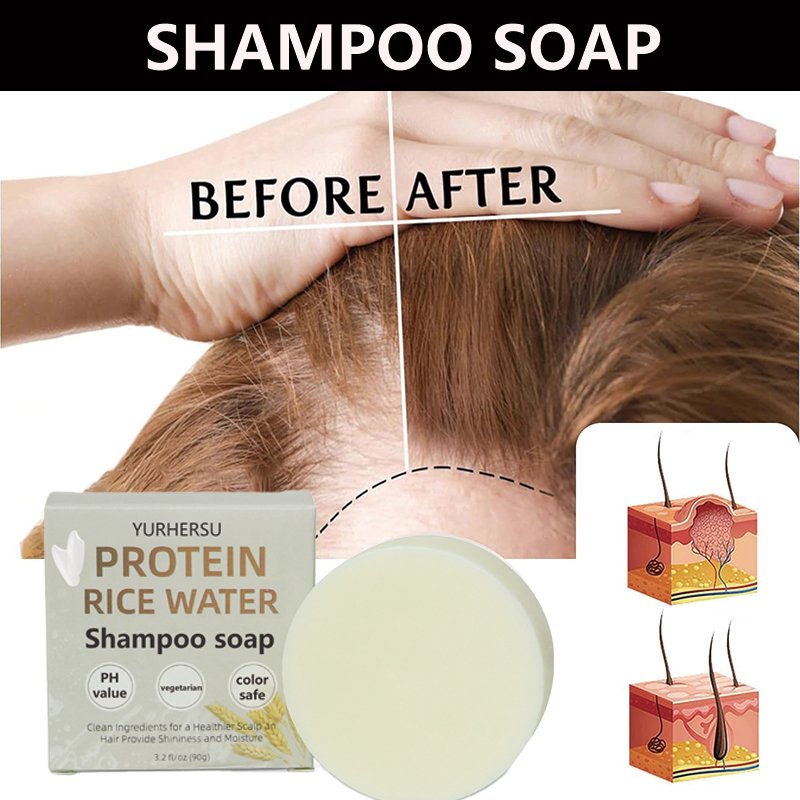 Private Label 100% Natural Black Shampoo And Conditioner Bar Shouwu Soap For Hair Rice Soap