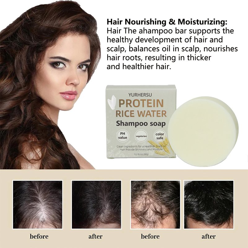 Private Label 100% Natural Black Shampoo And Conditioner Bar Shouwu Soap For Hair Rice Soap