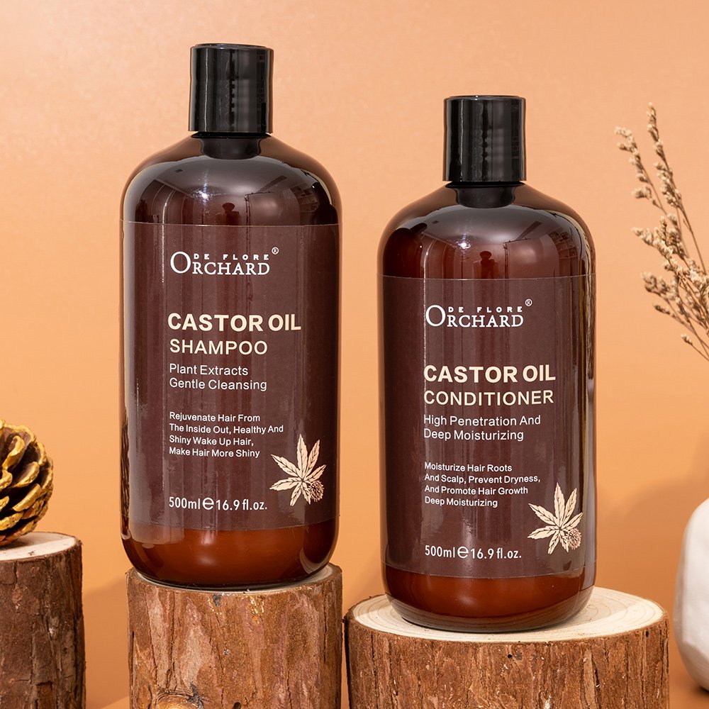 OEM Private Label Gentle Hair Care Cleansing And Deep Moisturizing Castor Oil Shampoo And Conditioner