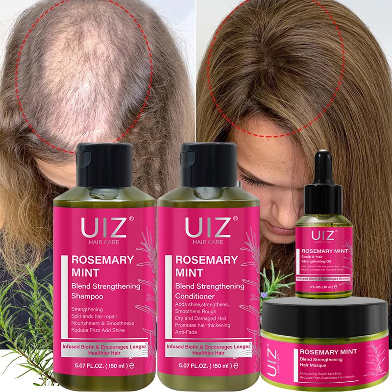 Private Label Organic Rosemary Hair Care Set Oily Natural Keratin Anti-Loss Hair Growth Shampoo Conditioner Gel Clear Shampoo