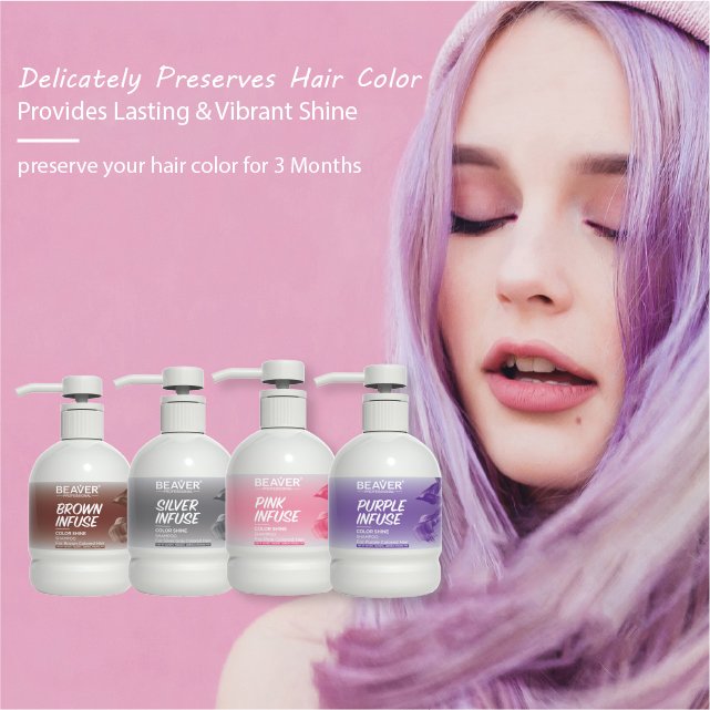 Beaver Wholesale Salon Professional Color Repairing Pink Infuse Color Shine Shampoo and Conditioner 200ml