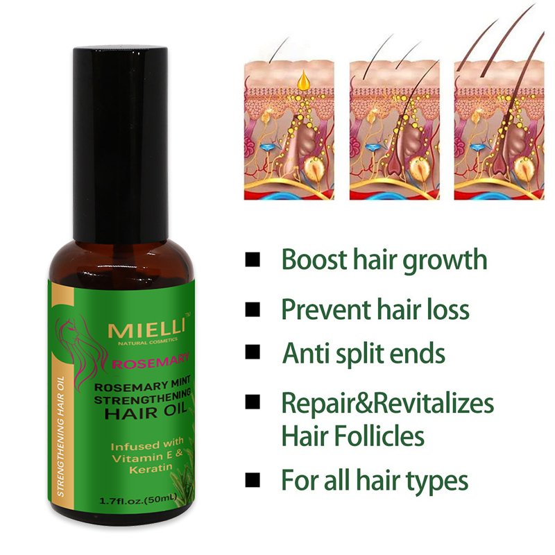 Hair Serum Products Veganic Natural Treatment Essential Rosemary Oil Hair Growth For Fast Hair Regrowth
