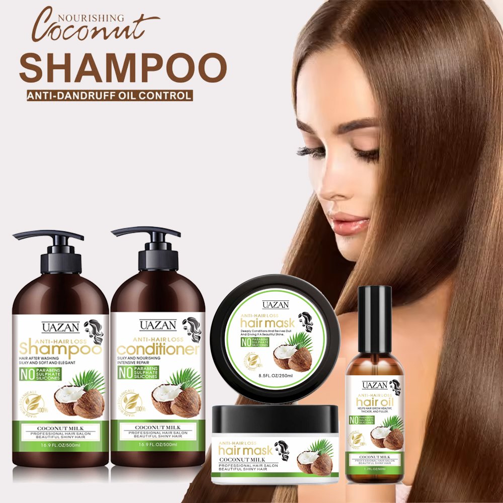 Wholesale Natural Organic Sulfate Free Anti Hair Loss Coconut Shampoo And Conditioner Set For Hair Growth