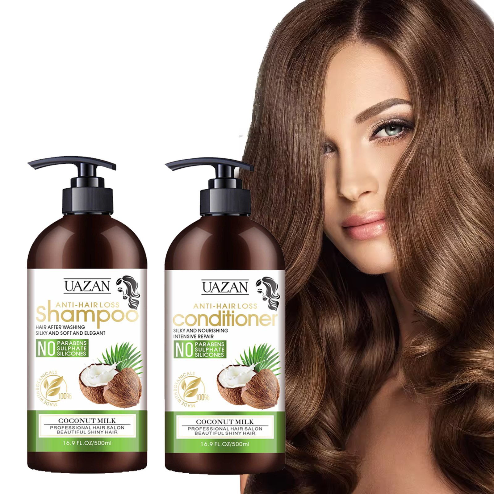 Wholesale Natural Organic Sulfate Free Anti Hair Loss Coconut Shampoo And Conditioner Set For Hair Growth