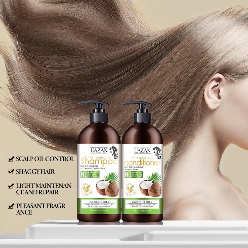 Wholesale Natural Organic Sulfate Free Anti Hair Loss Coconut Shampoo And Conditioner Set For Hair Growth